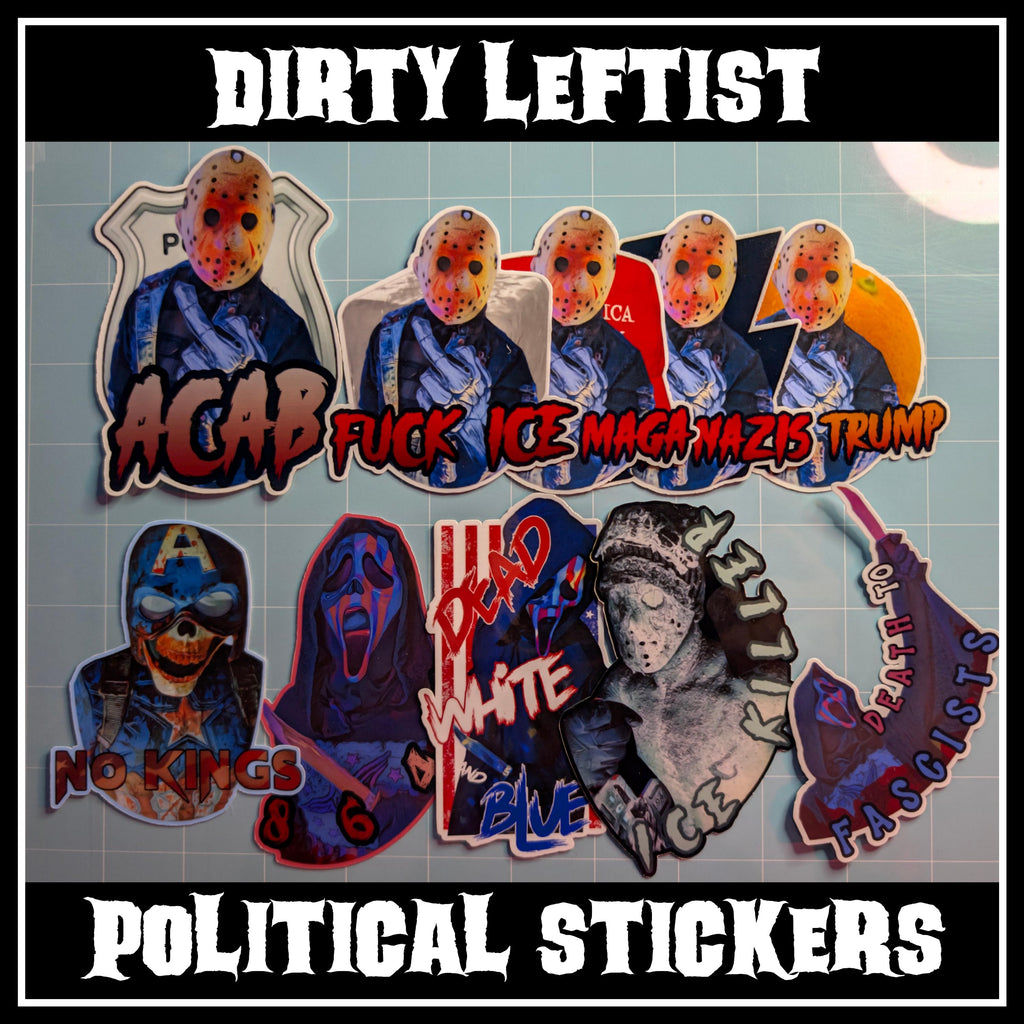 Political | 18+ Horror Cosplay Die Cut Waterproof Laminated Stickers