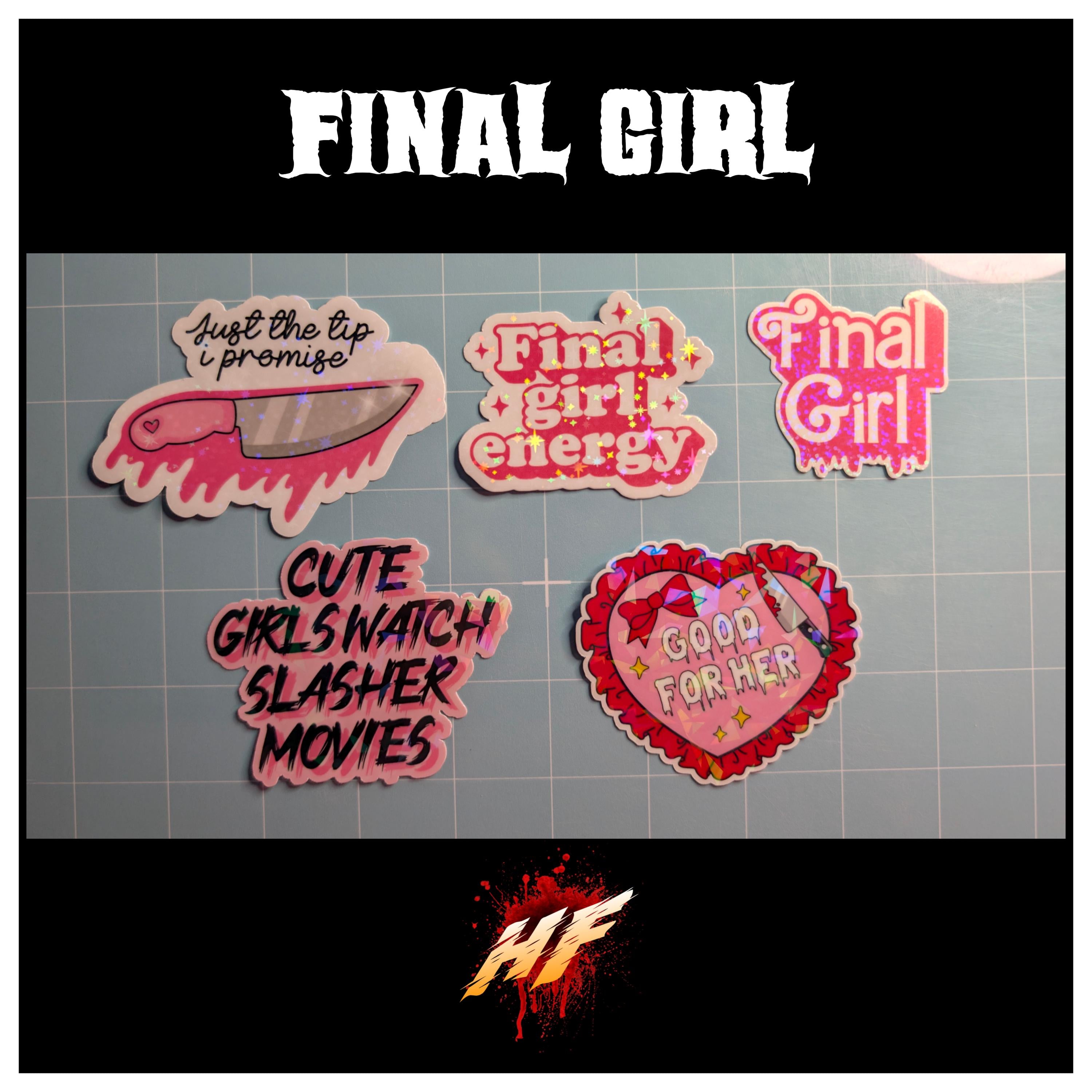 Final Girl Horror Waterproof Laminated Die Cut Stickers