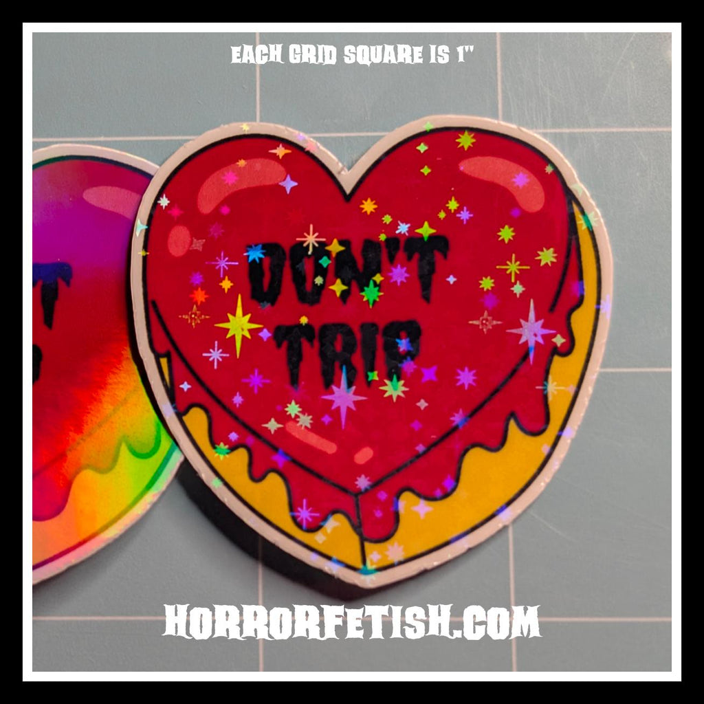 2" Horror Candy Heart Laminated Waterproof Die Cut Stickers