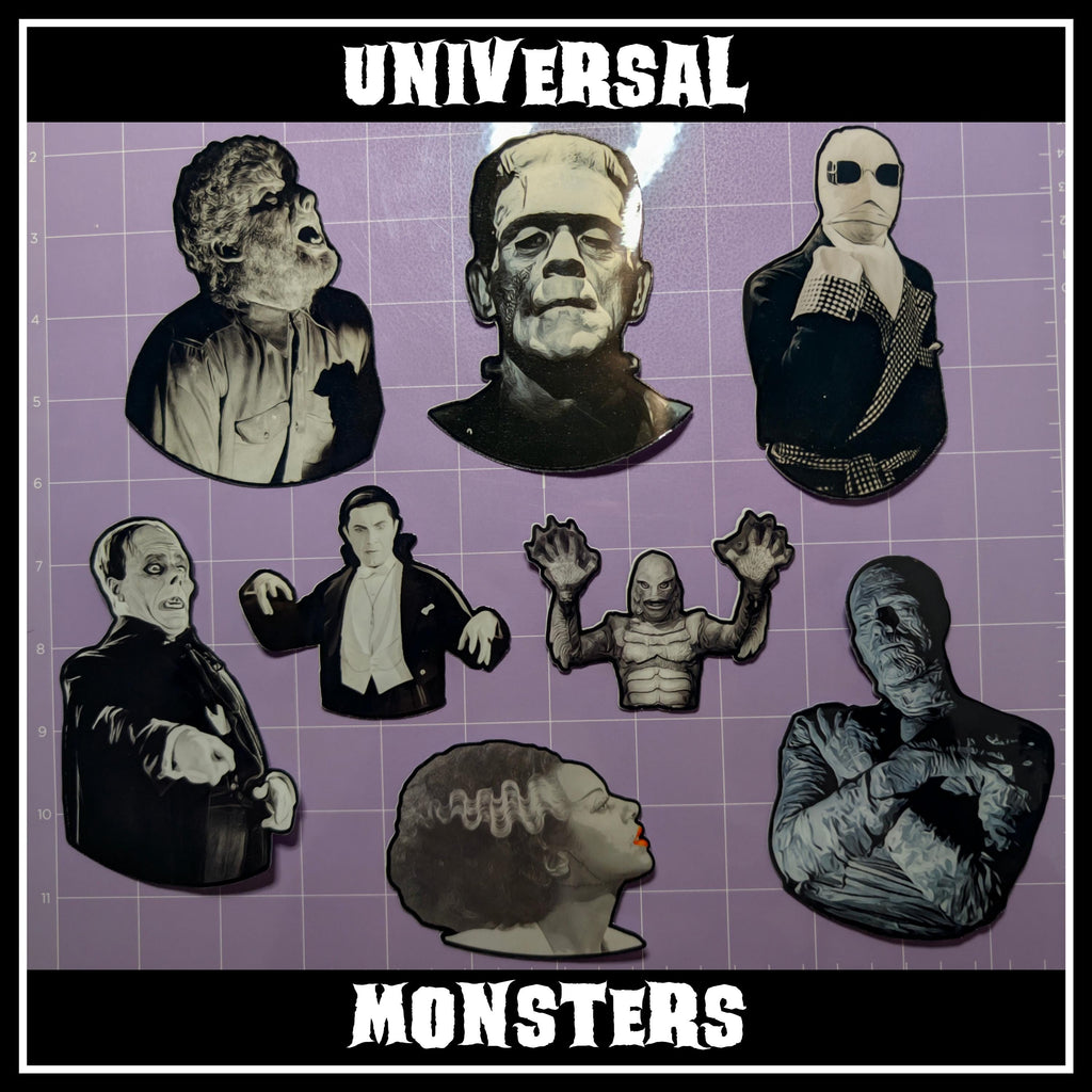 Universal Monsters | Horror Die Cut Waterproof Laminated Stickers