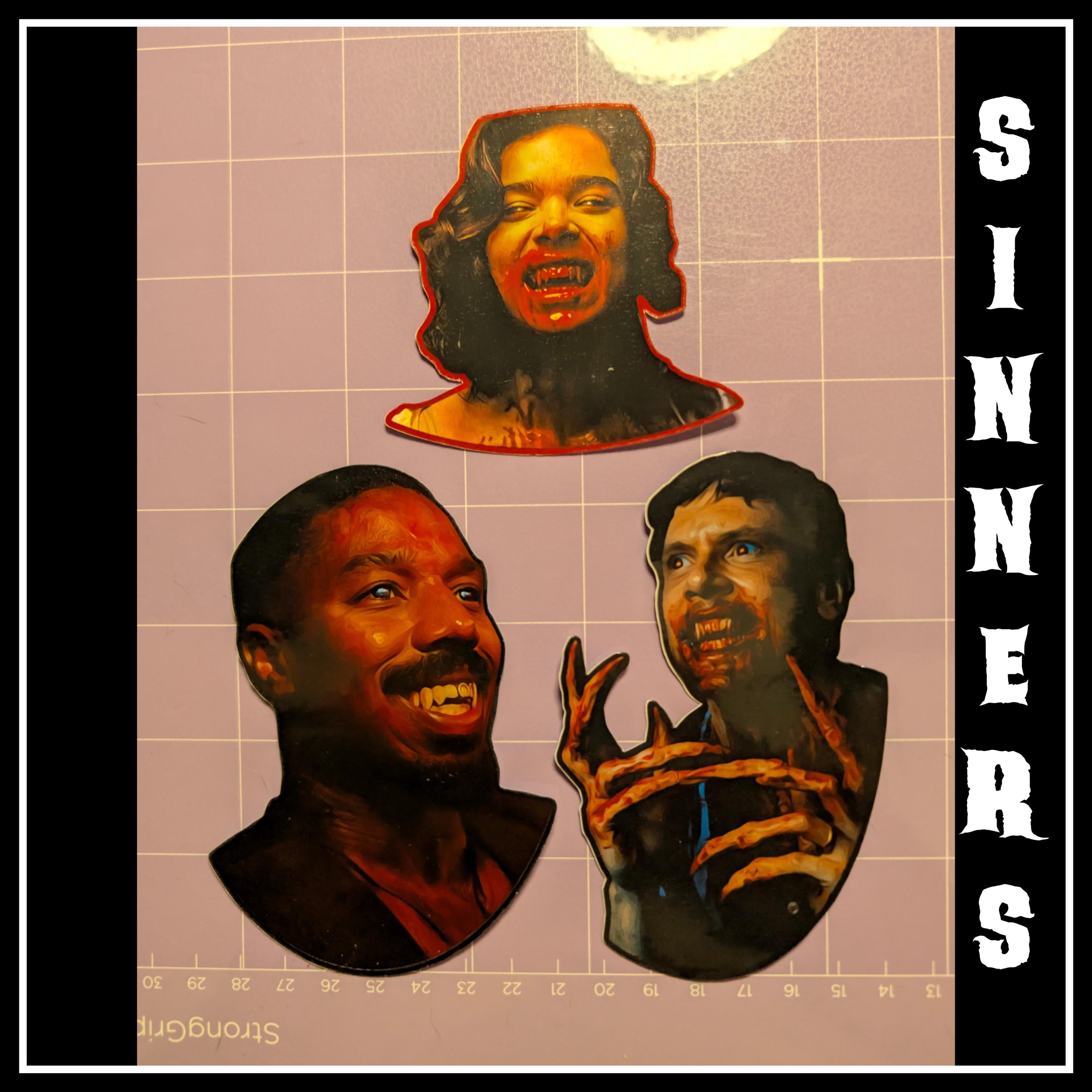Sinners | Horror Die Cut Waterproof Laminated Stickers