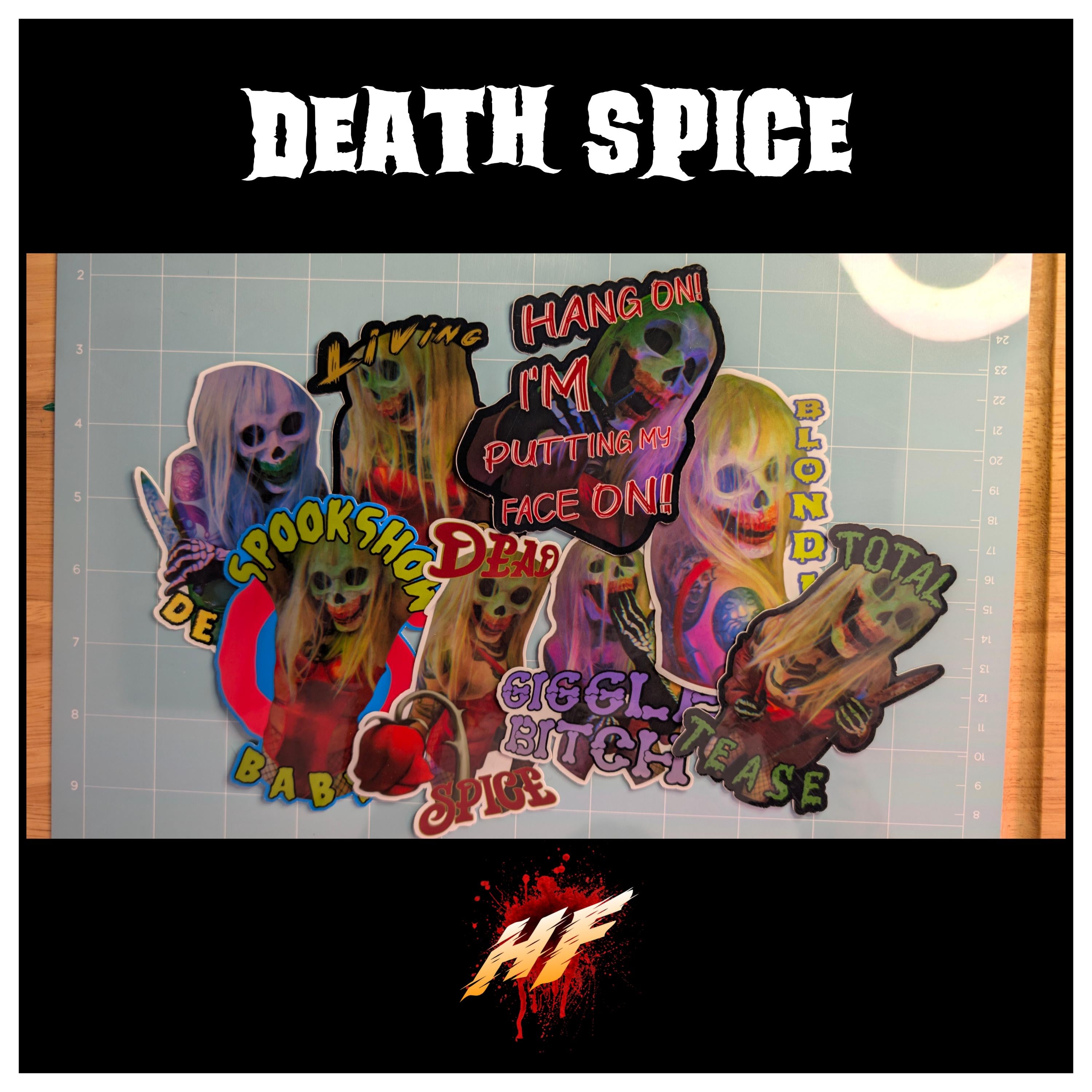 Death Spice | 18+ Horror Cosplay Die Cut Waterproof Laminated Stickers