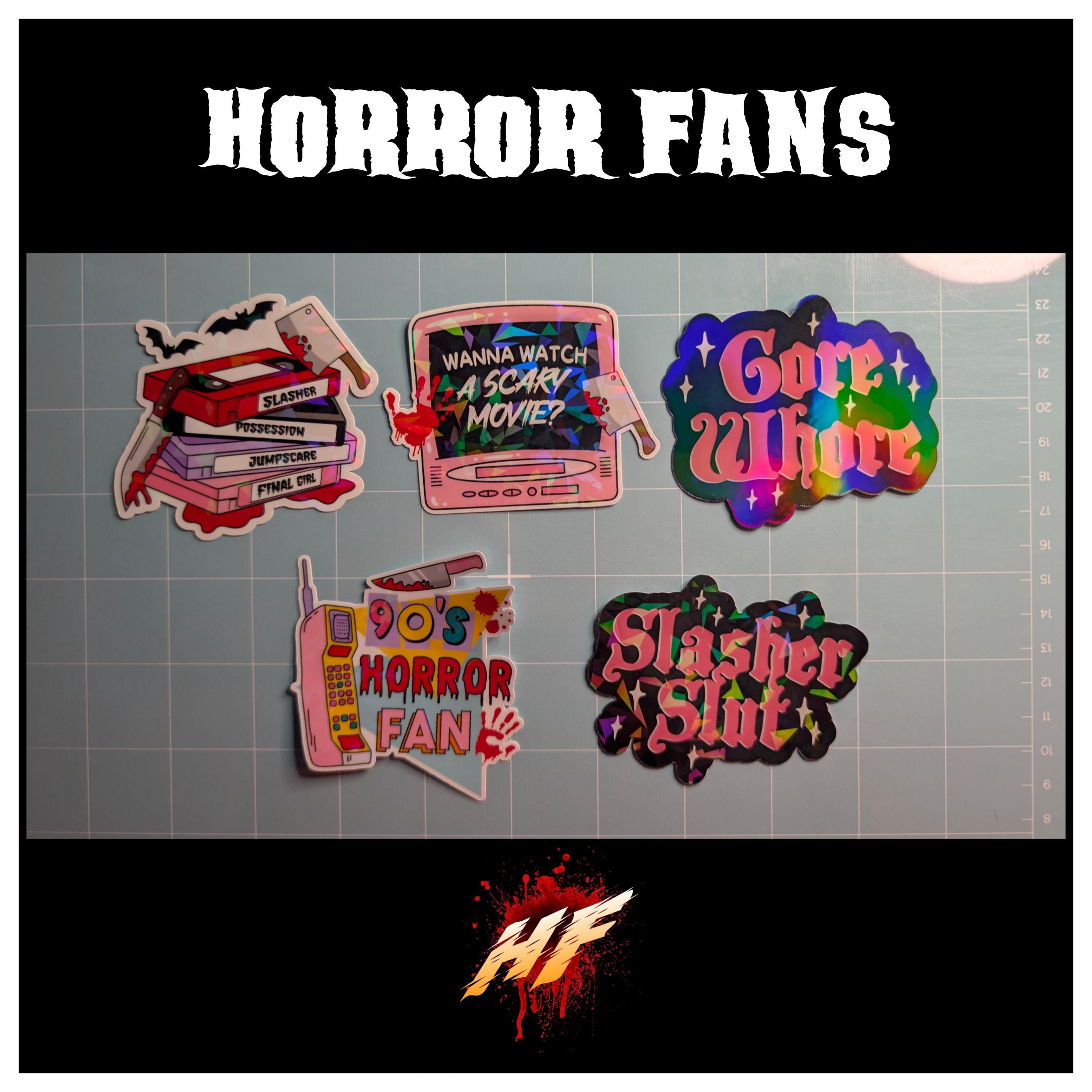 Horror Movie Fan Waterproof Laminated Die Cut Stickers