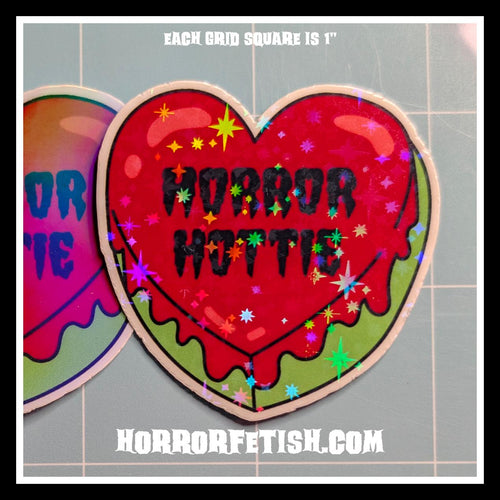 2" Horror Candy Heart Laminated Waterproof Die Cut Stickers