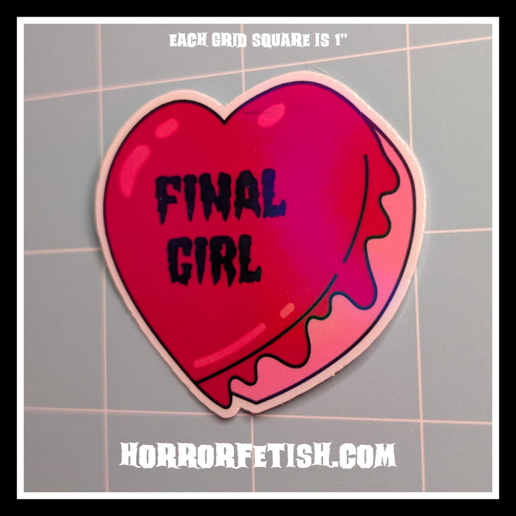 2" Horror Candy Heart Laminated Waterproof Die Cut Stickers