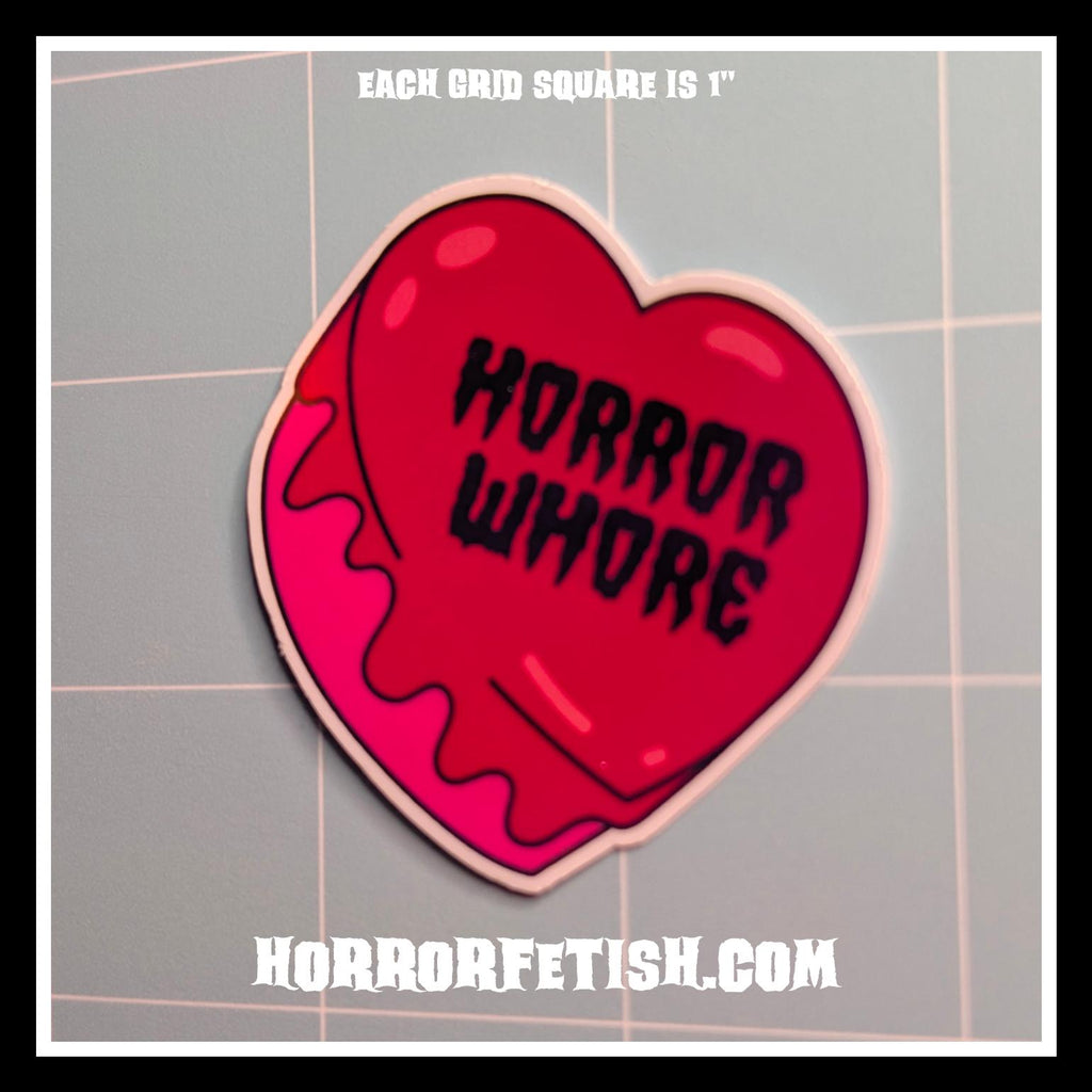 2" Horror Candy Heart Laminated Waterproof Die Cut Stickers