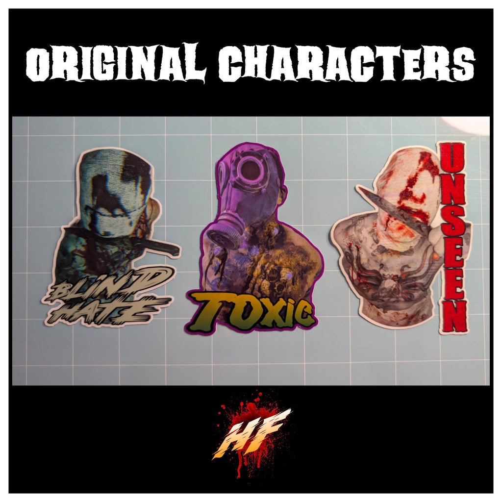 Original Characters | 18+ Horror Cosplay Die Cut Waterproof Laminated Stickers