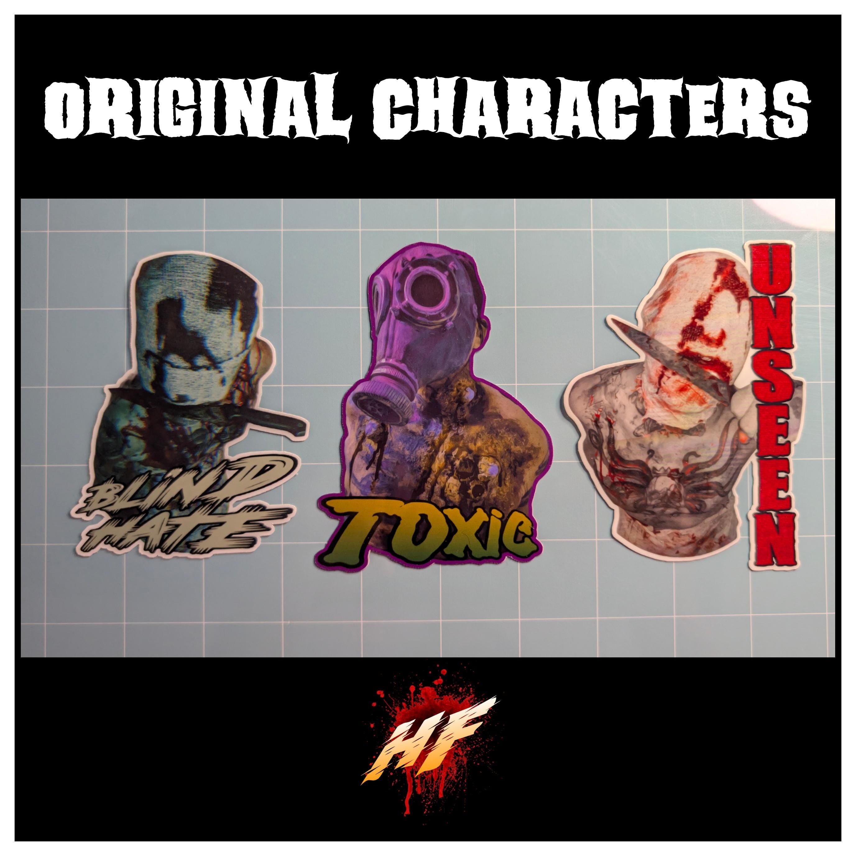Original Characters | 18+ Horror Cosplay Die Cut Waterproof Laminated Stickers