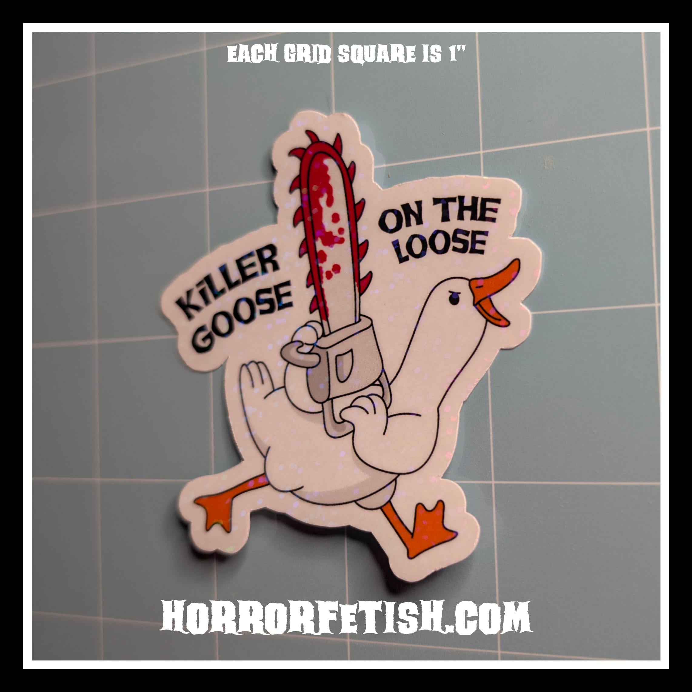 Silly Goose Horror Waterproof Laminated Die Cut Stickers