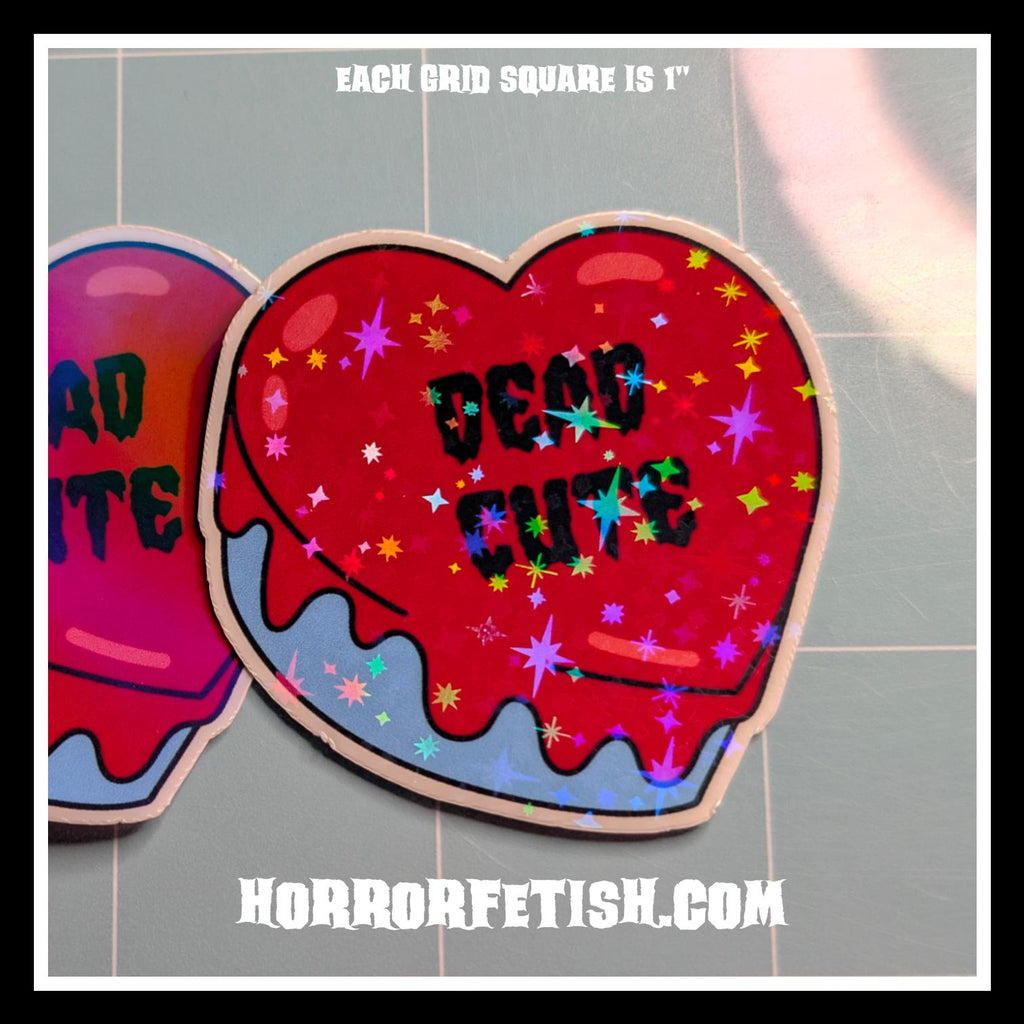 2" Horror Candy Heart Laminated Waterproof Die Cut Stickers