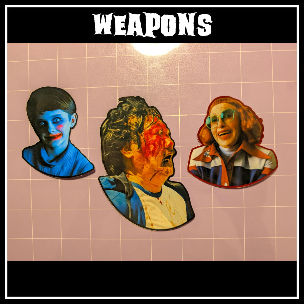 Weapons | Horror Die Cut Waterproof Laminated Stickers