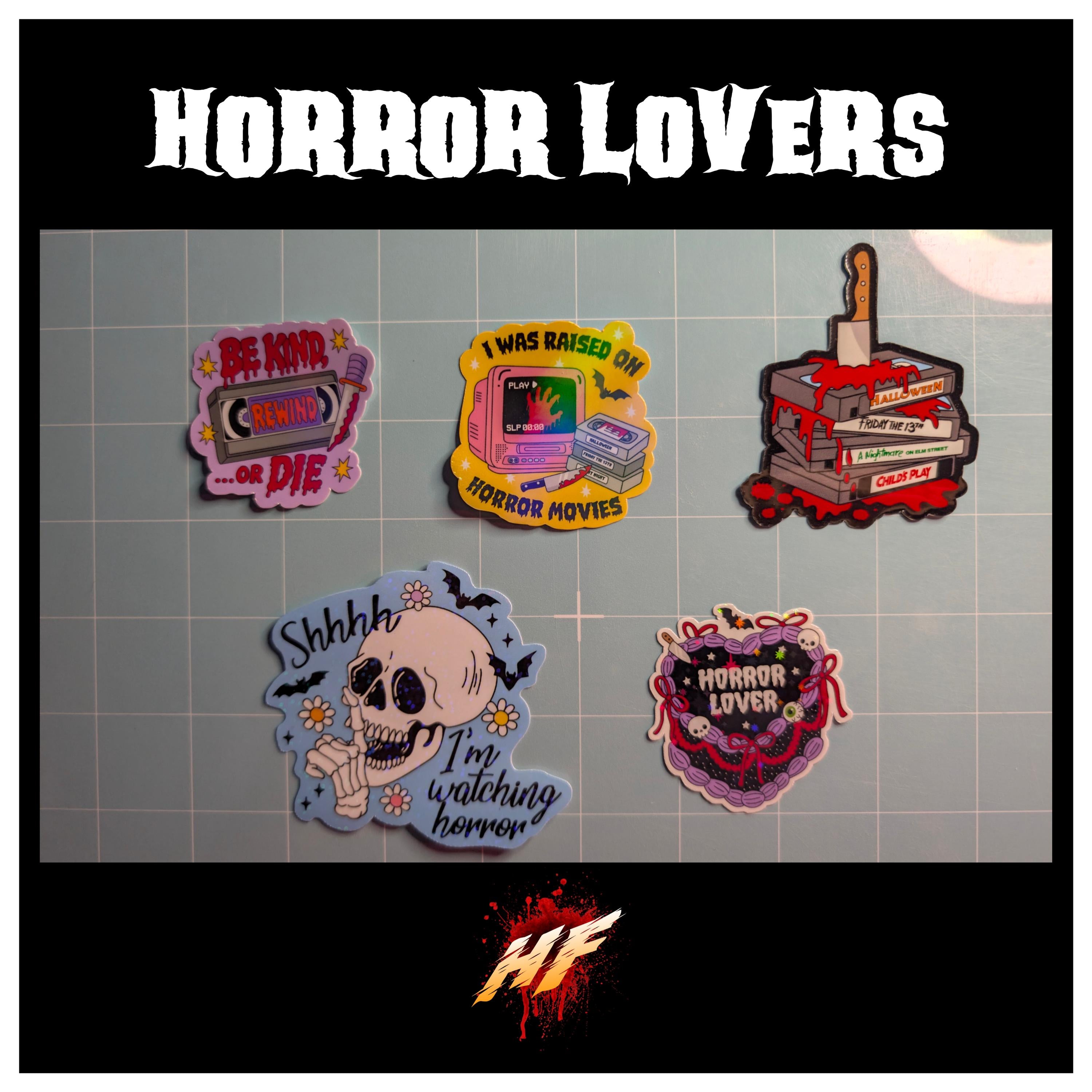 Horror Movie Lovers Waterproof Laminated Die Cut Stickers
