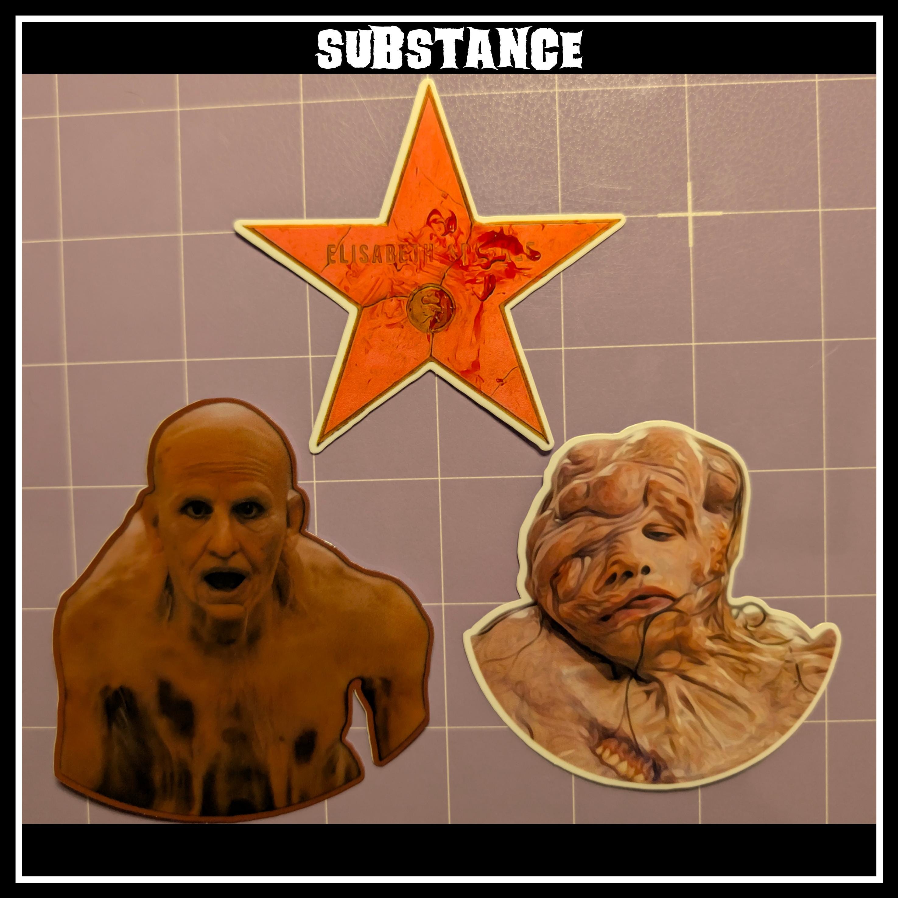 The Substance | Horror Die Cut Waterproof Laminated Stickers