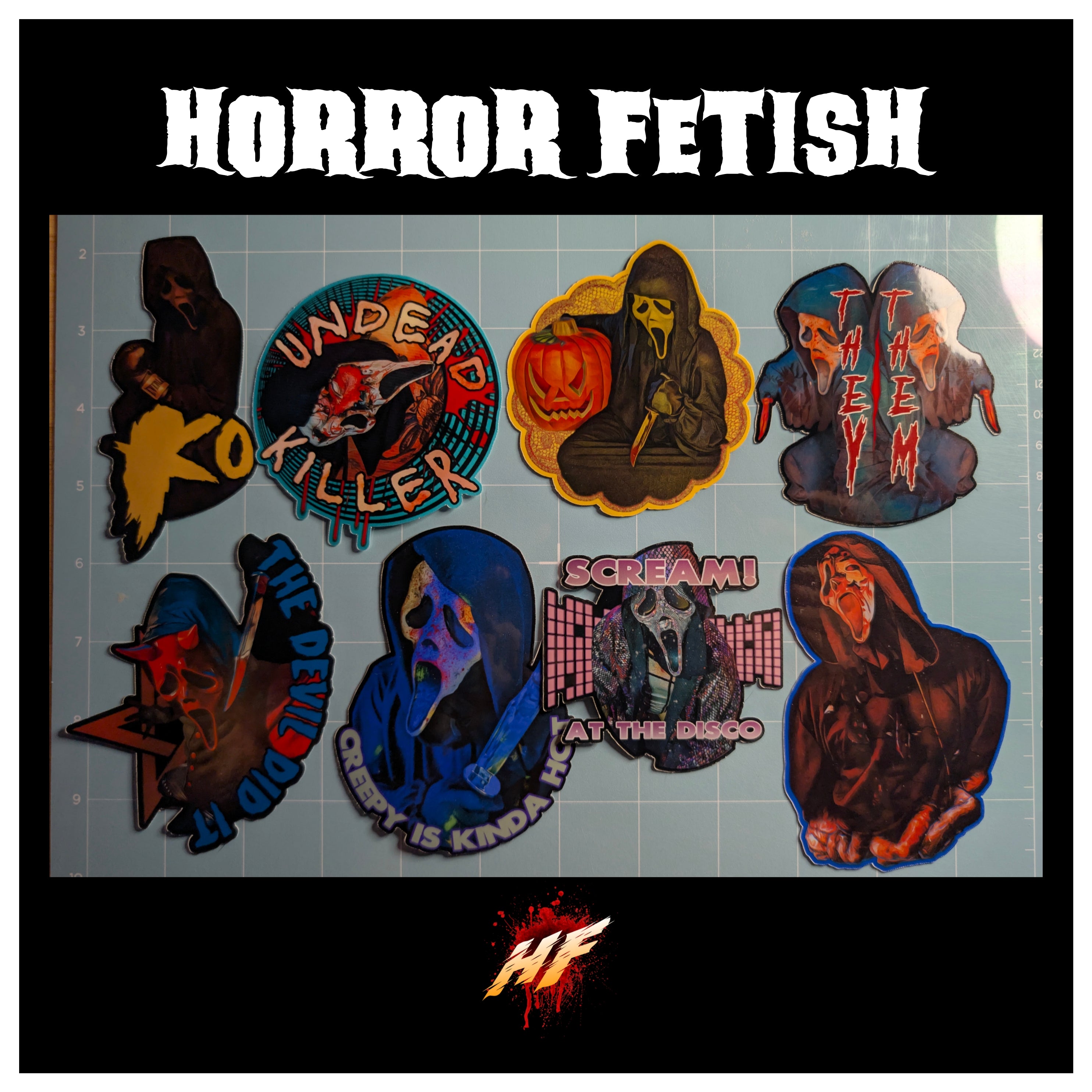 Ghostface Set 5 | 18+ Horror Cosplay Die Cut Waterproof Laminated Stickers