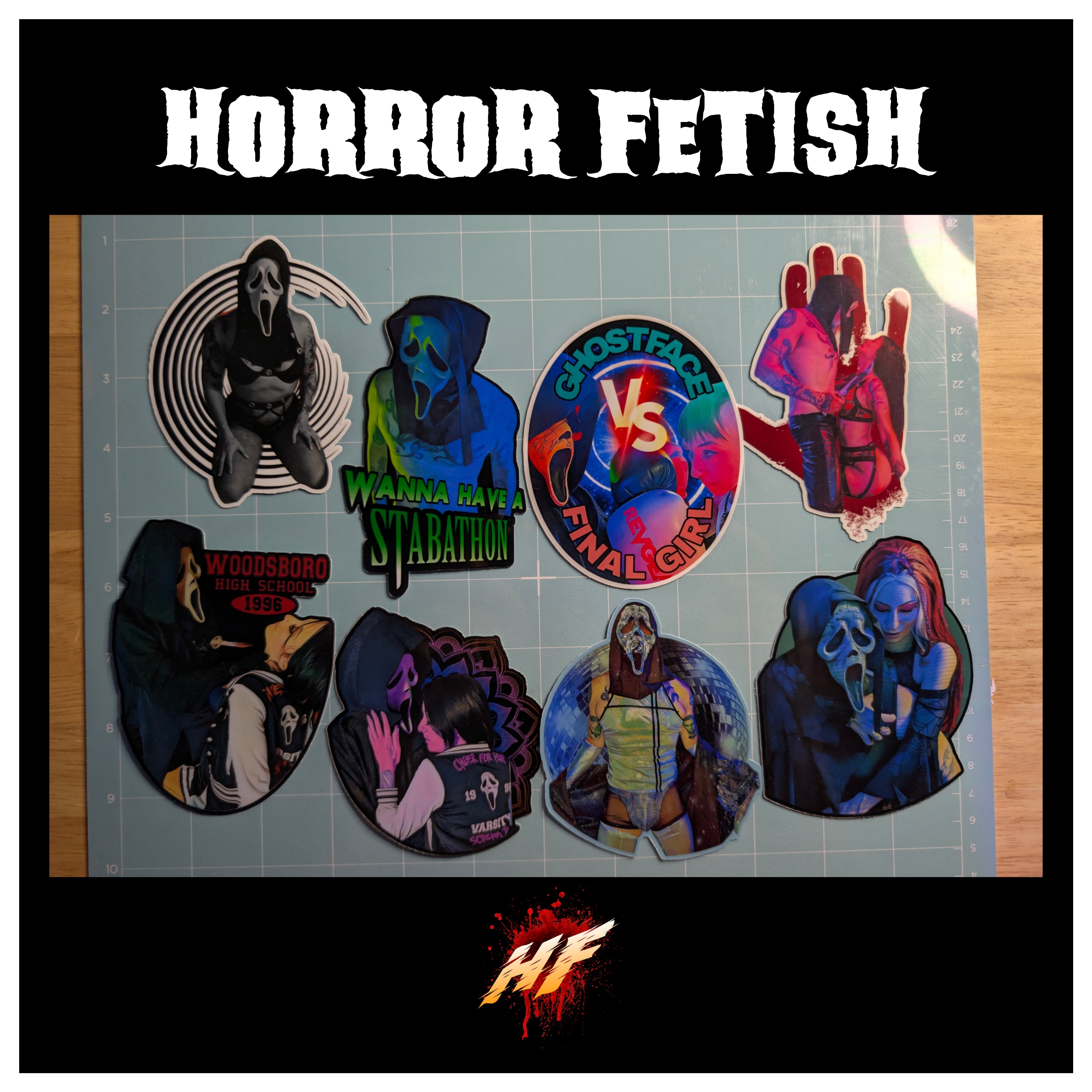Ghostface Set 3 | 18+ Horror Cosplay Die Cut Waterproof Laminated Stickers