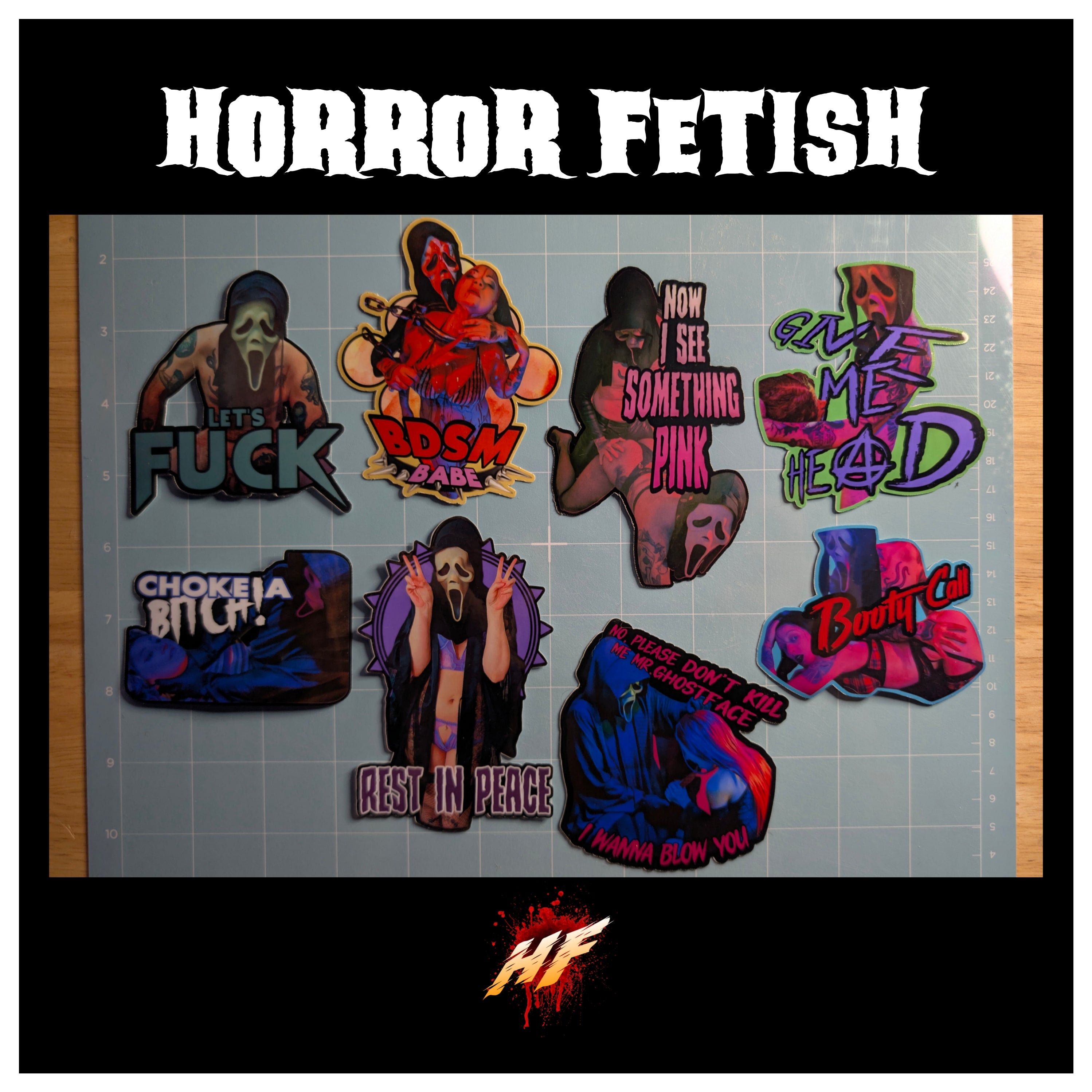 Ghostface Set 1 | 18+ Horror Cosplay Die Cut Waterproof Laminated Stickers