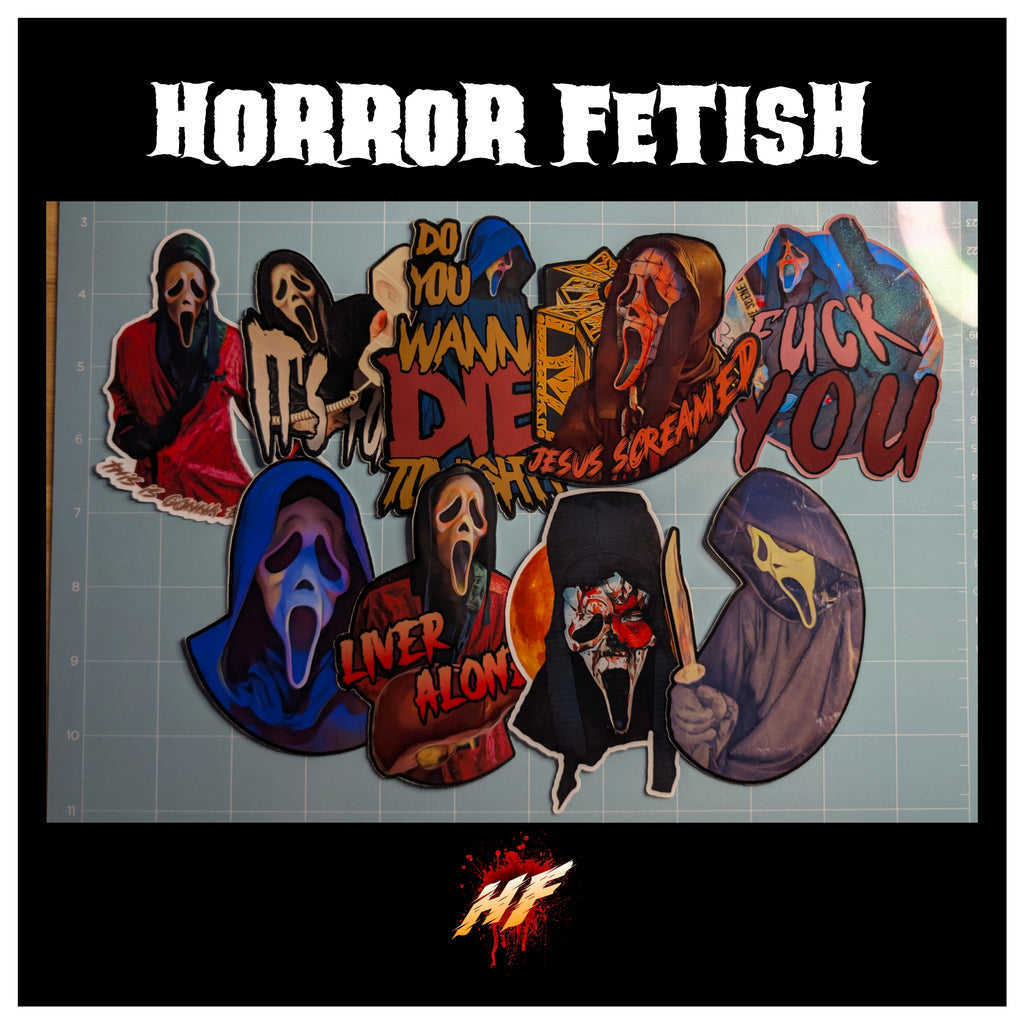 Ghostface Set 6 | 18+ Horror Cosplay Die Cut Waterproof Laminated Stickers