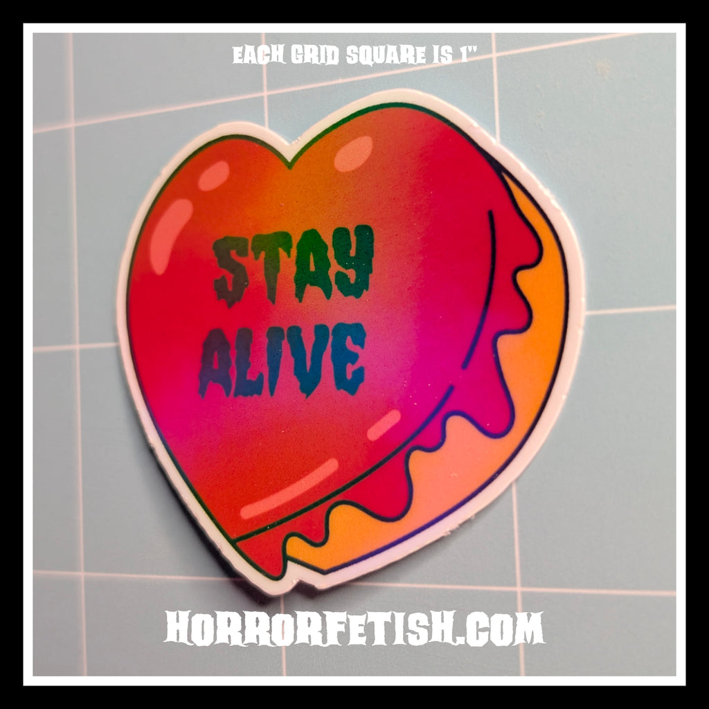 2" Horror Candy Heart Laminated Waterproof Die Cut Stickers